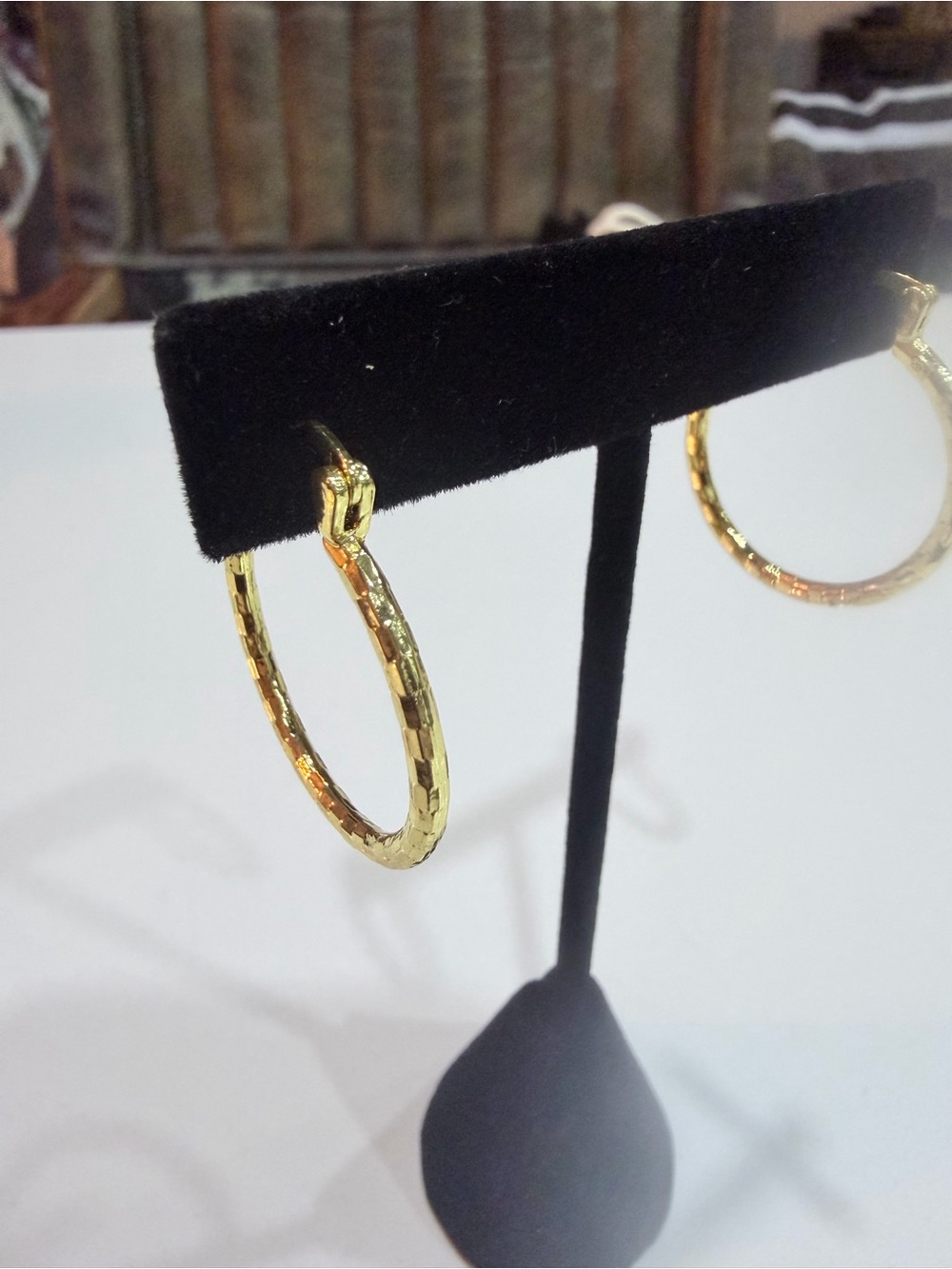 Classic Textured Gold Hoop Earrings for Women